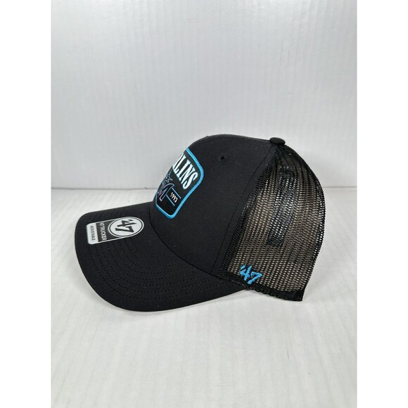 '47 Brand Miami Marlins Squad Trucker Adjustable Hat Snapback Black NEW - Picture 2 of 4